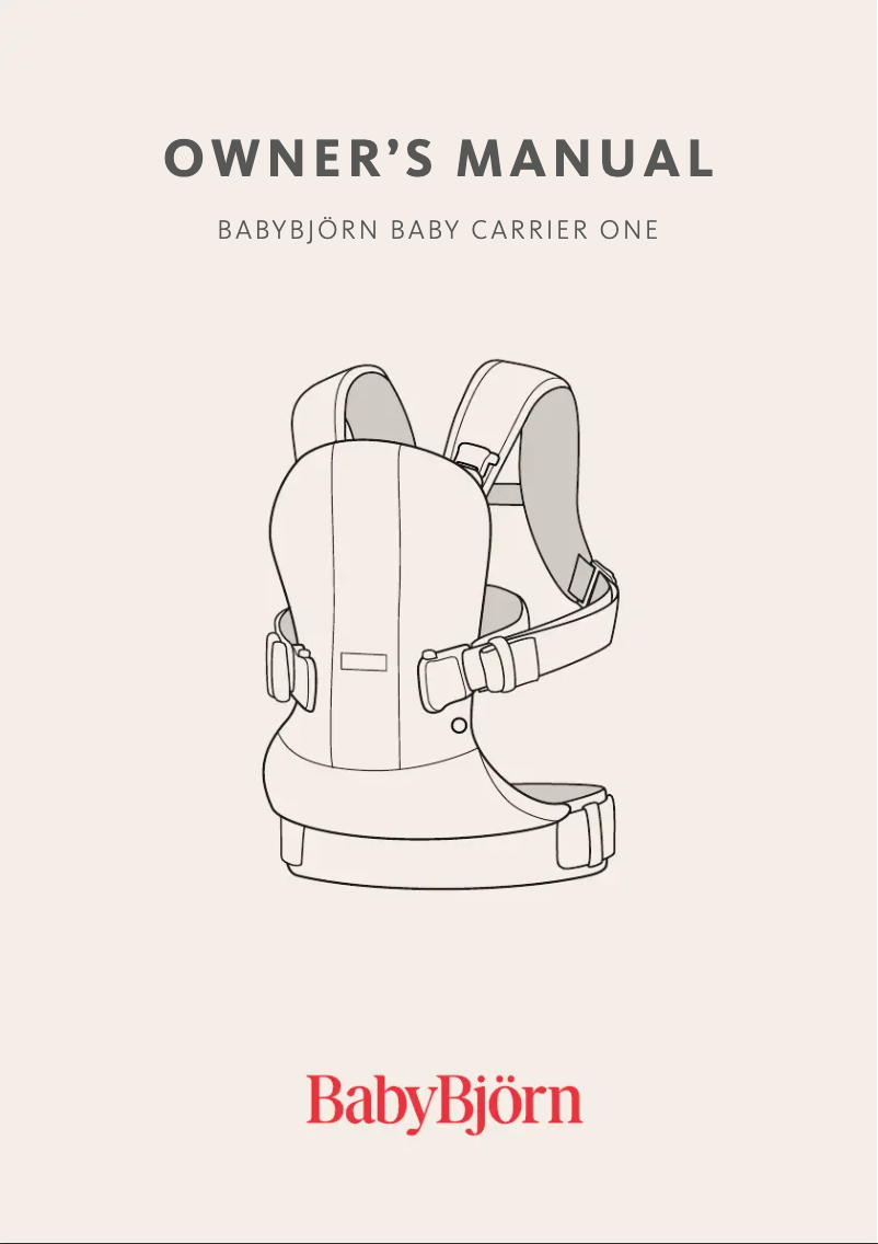 Page 1 de la notice Manuel utilisateur BabyBjörn One Air