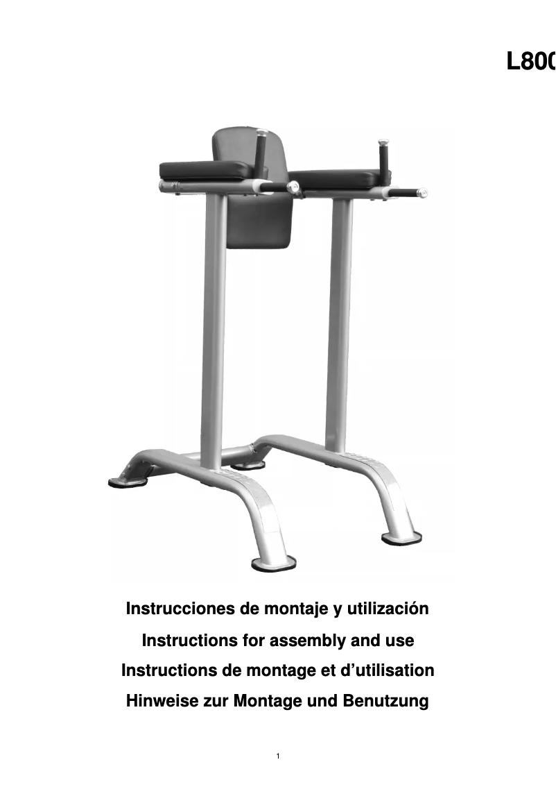 Page 1 de la notice Manuel utilisateur BH Fitness L800
