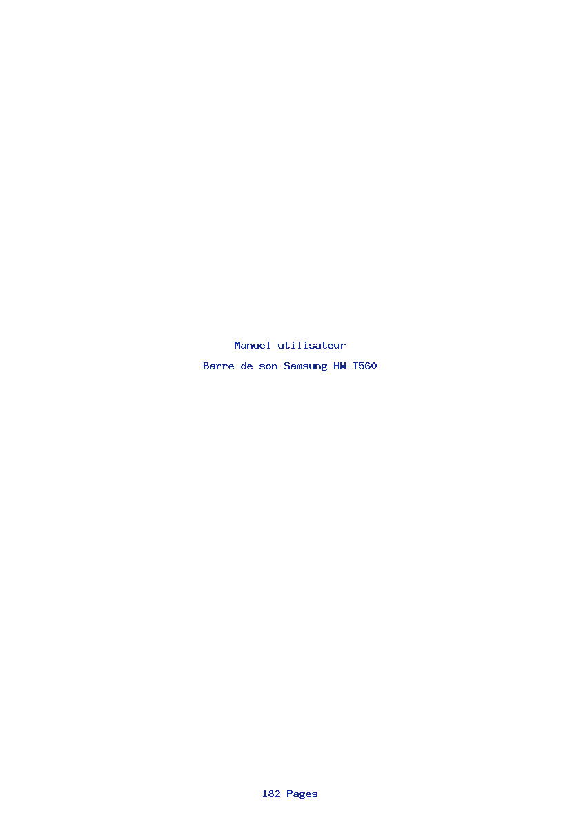 Page 1 de la notice Manuel utilisateur Samsung HW-T560