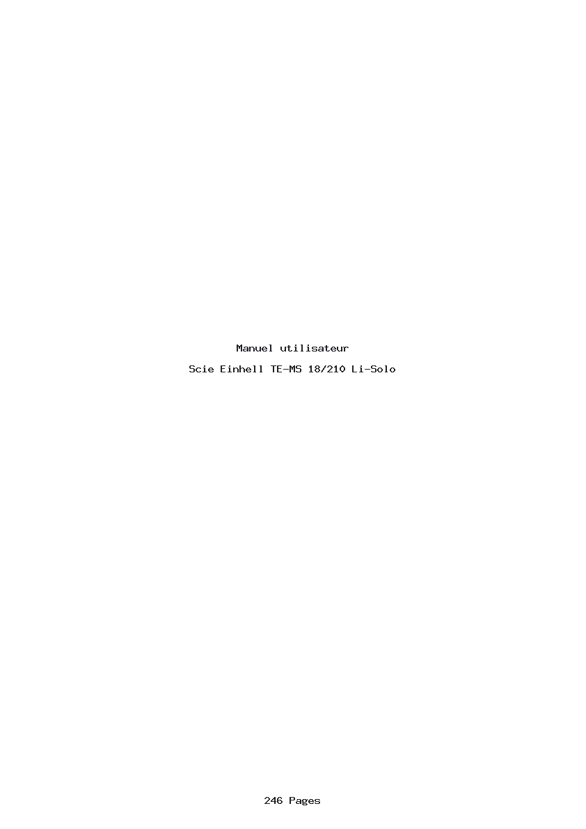 Page 1 de la notice Manuel utilisateur Einhell TE-MS 18/210 Li-Solo
