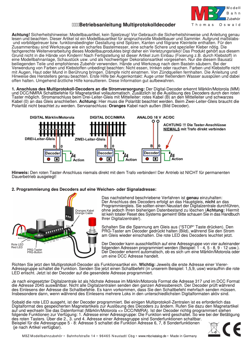 Página 1 del manual Manual de usuario MBZ 73005