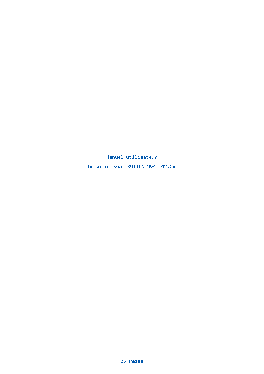 Page 1 de la notice Manuel utilisateur Ikea TROTTEN 804.748.58