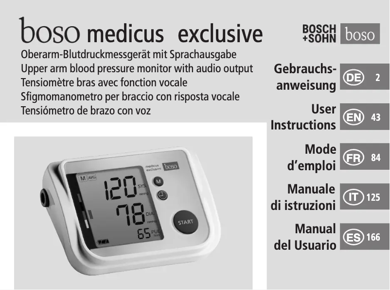 Page 1 of the manual User Manual Boso Medicus Exclusive