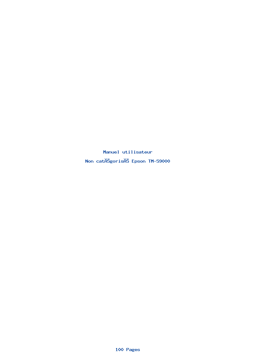 Page 1 de la notice Manuel utilisateur Epson TM-S9000
