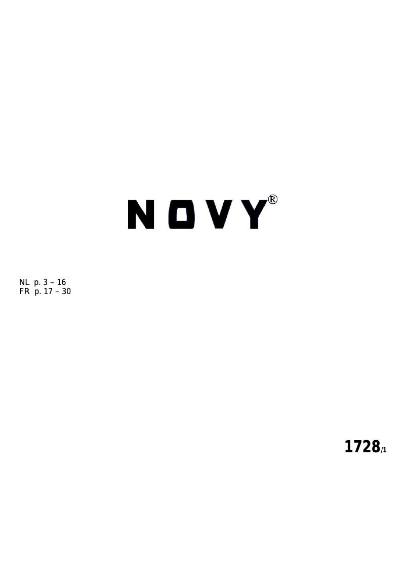 Page 1 de la notice Manuel utilisateur Novy 1728