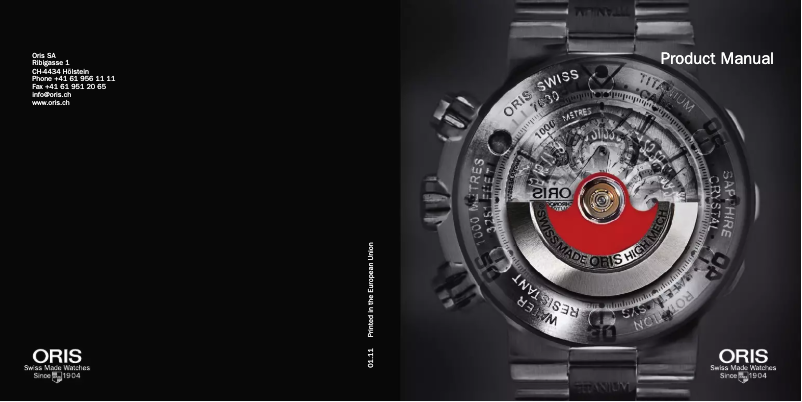 Page 1 de la notice Manuel utilisateur Oris Aquis Hammerhead