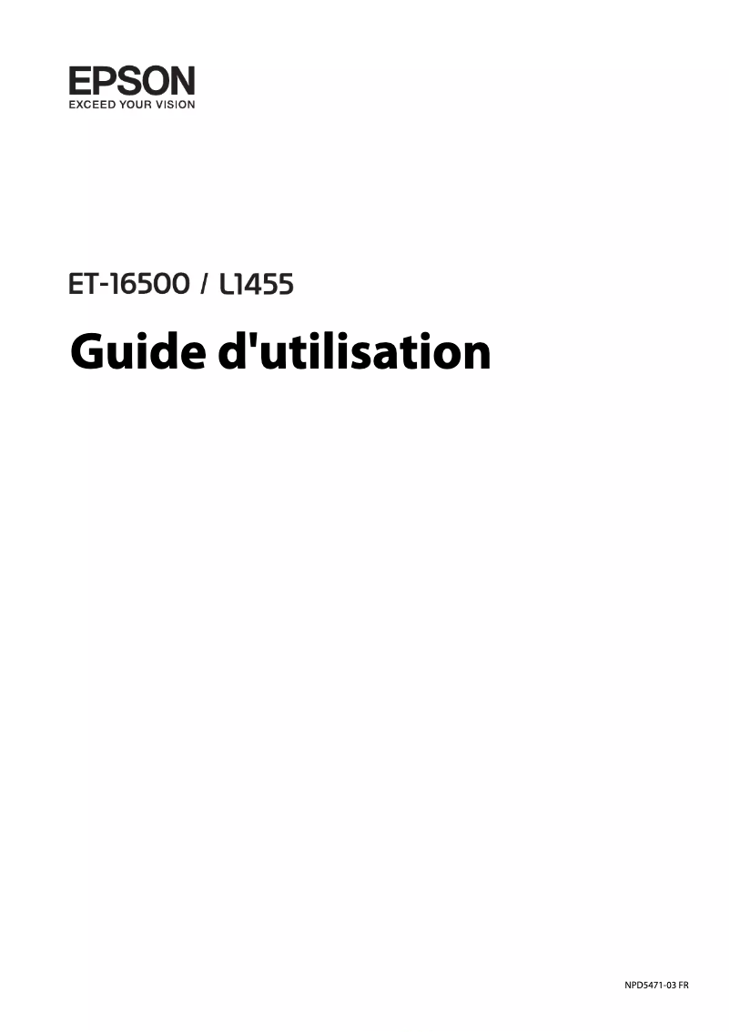 Page 1 de la notice Manuel utilisateur Epson L1455