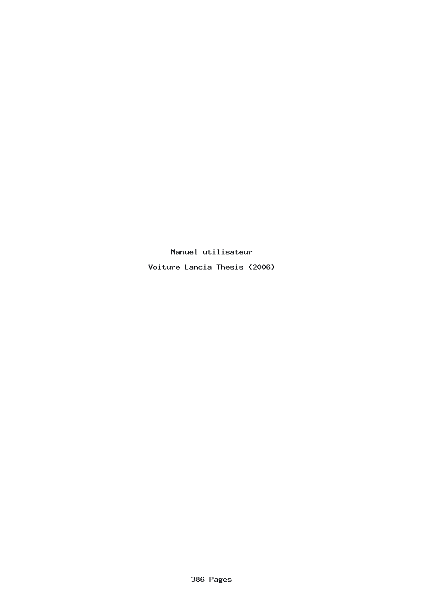 Image de la première page du manuel de l'appareil Thesis (2006)
