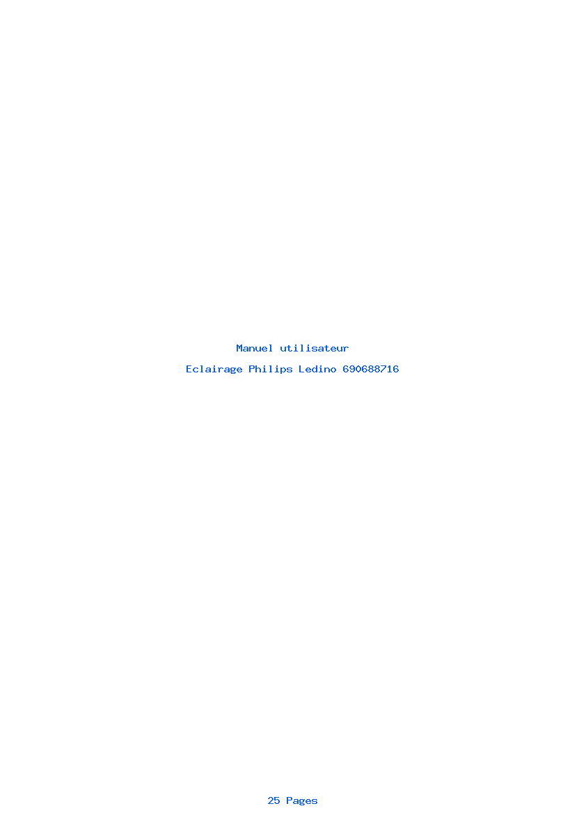 Page 1 de la notice Manuel utilisateur Philips Ledino 690688716