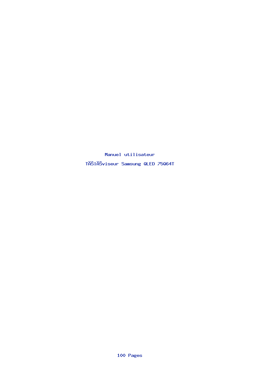 Page 1 de la notice Manuel utilisateur Samsung QLED 75Q64T