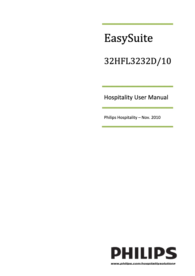 Page n°1 - Manuel utilisateur Philips EasySuite 32HFL3232D