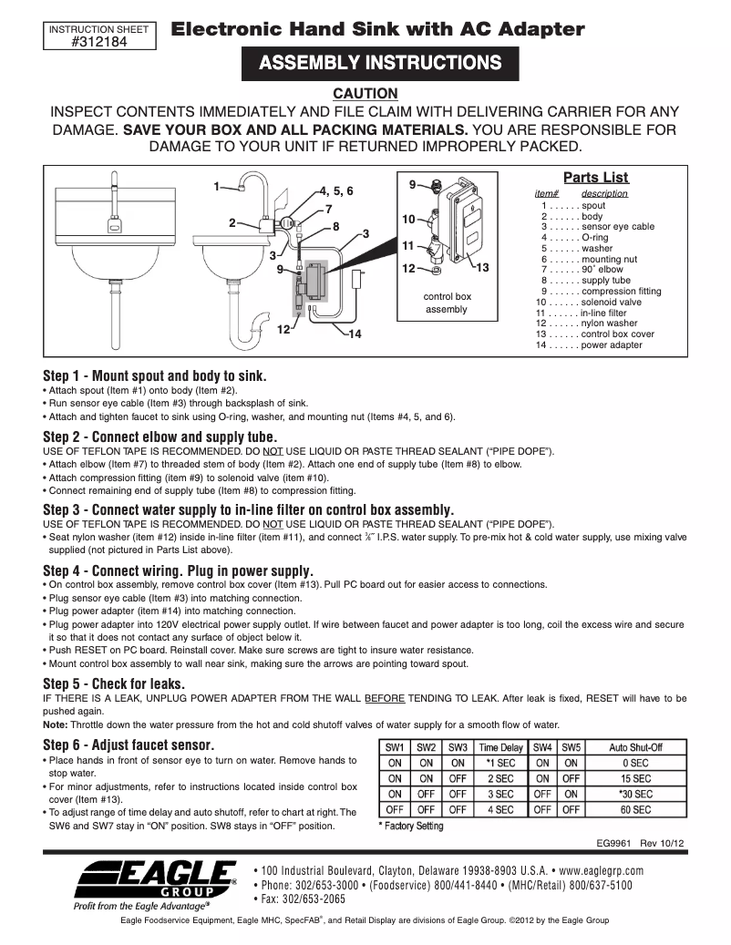 Page 1 de la notice Manuel utilisateur Eagle Group P1916FE