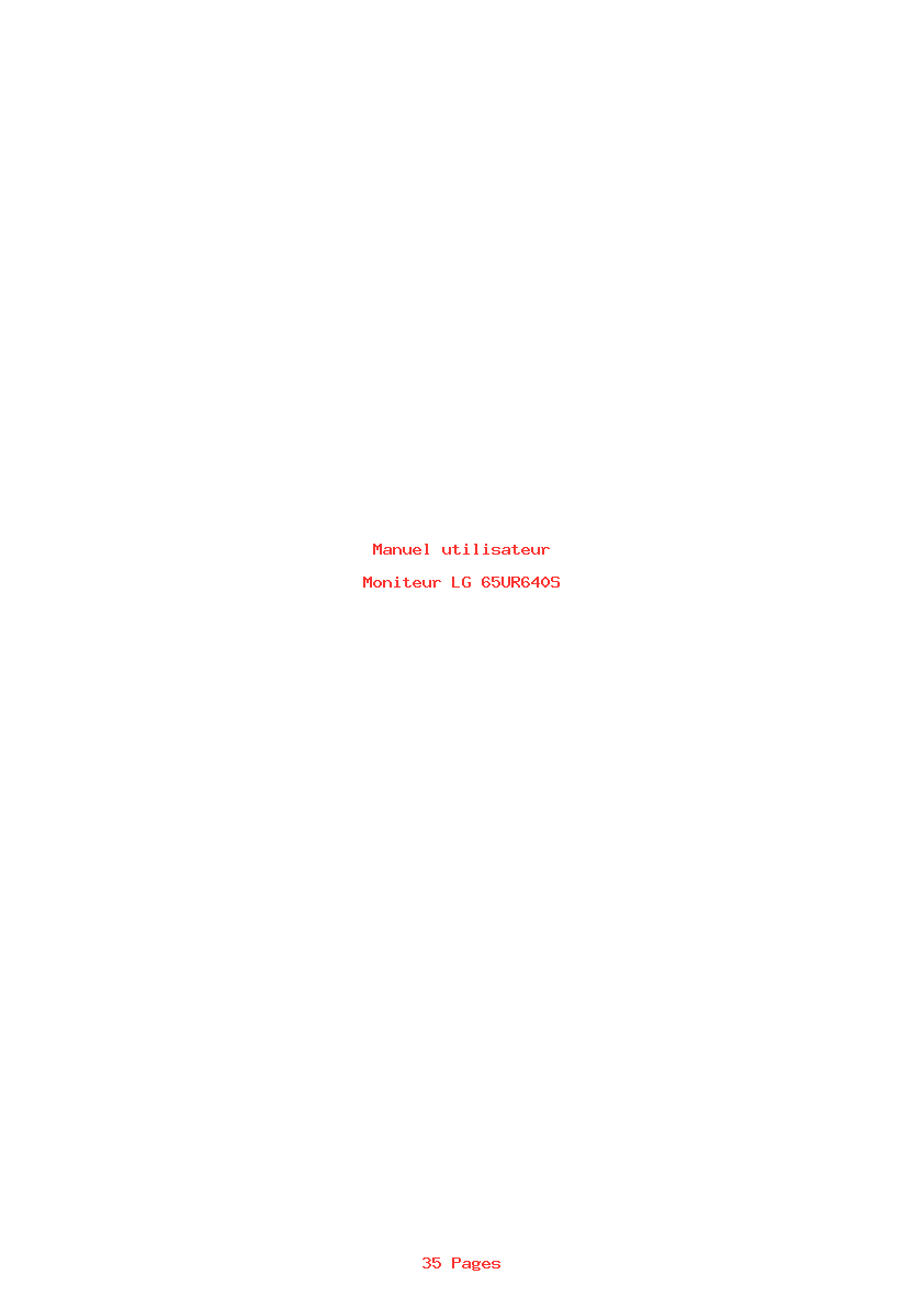 Page 1 de la notice Manuel utilisateur LG 65UR640S