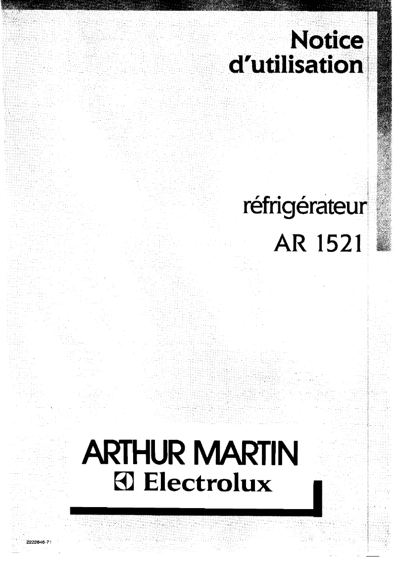 Página 1 del manual Manual de usuario Arthur Martin-Electrolux AR1521W