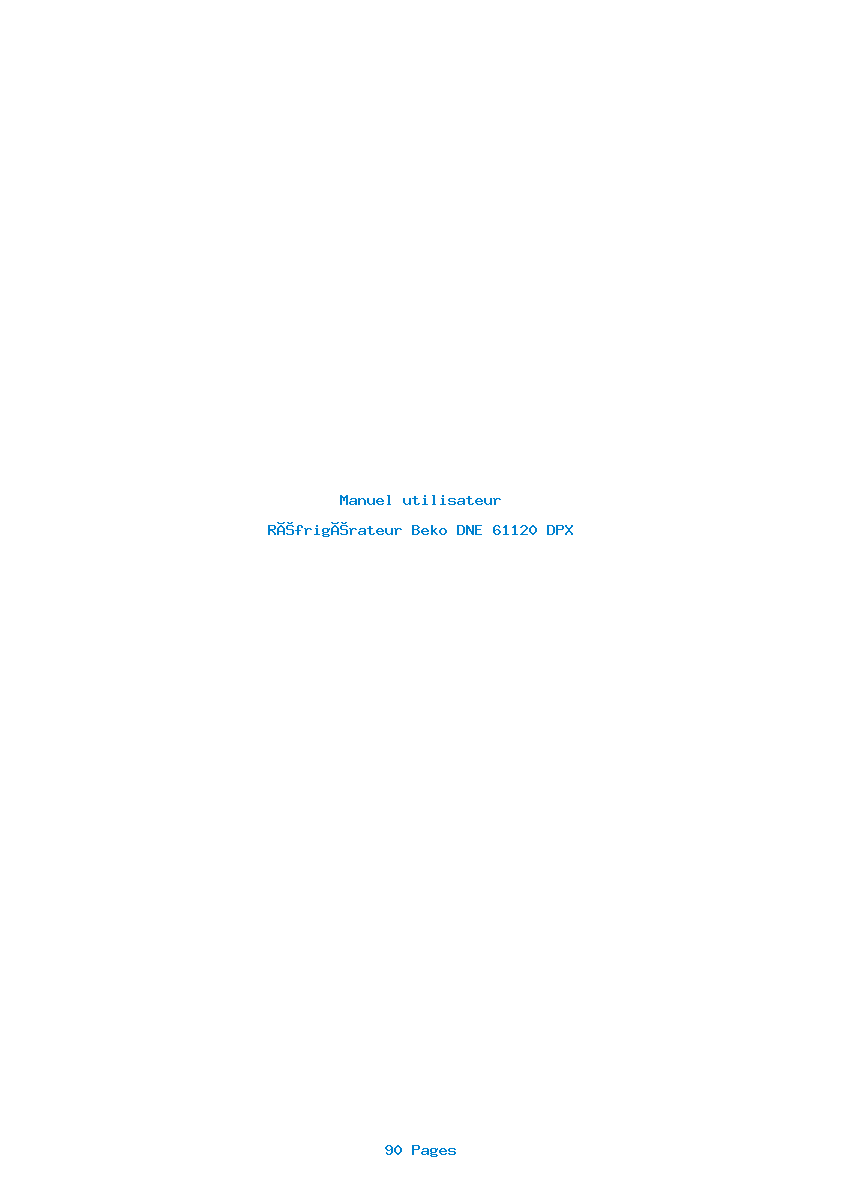 Page 1 de la notice Manuel utilisateur Beko DNE 61120 DPX