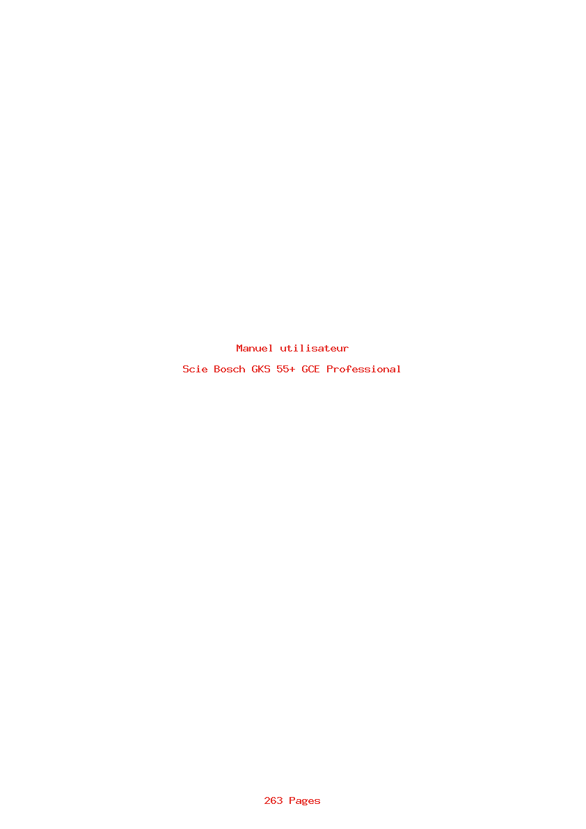 Page 1 de la notice Manuel utilisateur Bosch GKS 55+ GCE Professional