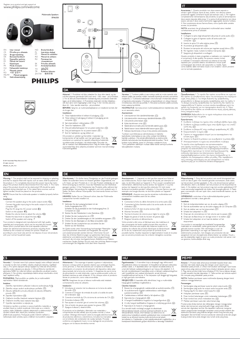 Page 1 de la notice Mode d'emploi Philips SPA6350