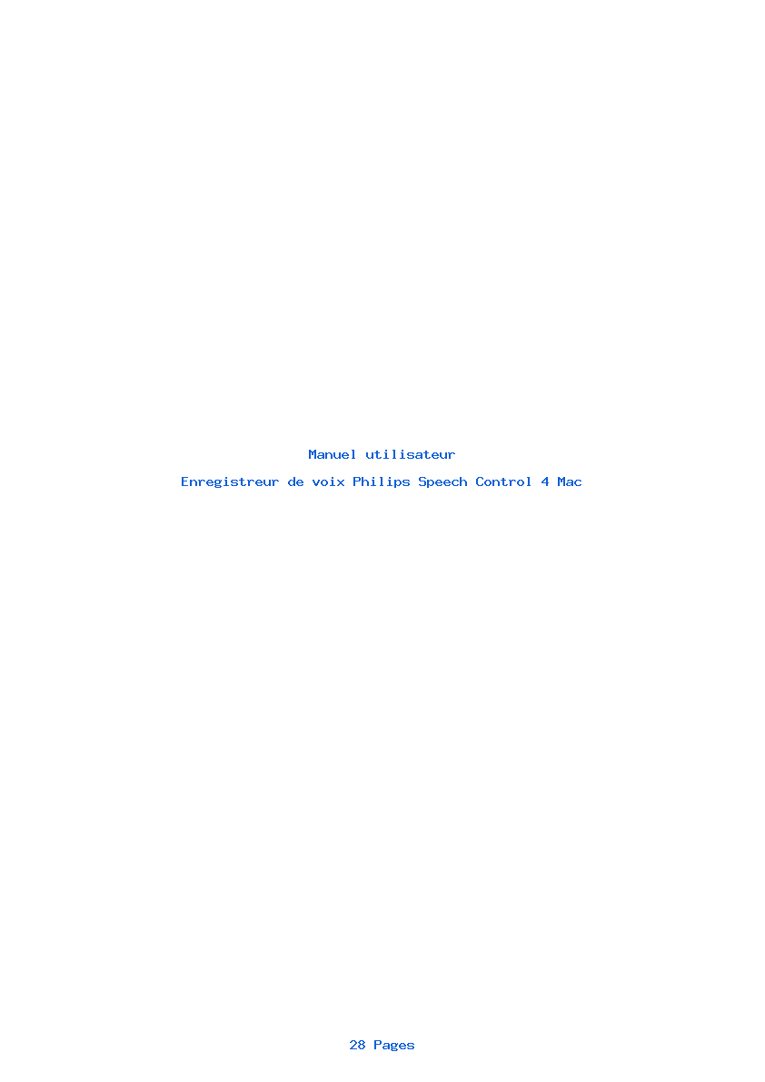 Page 1 de la notice Manuel utilisateur Philips Speech Control 4 Mac