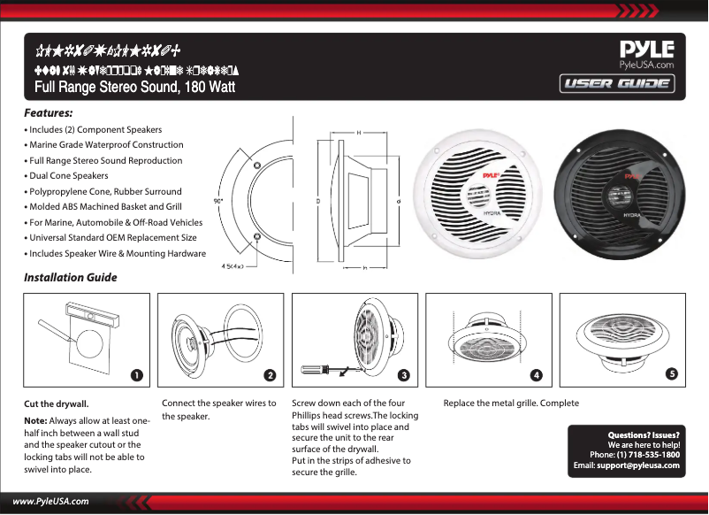 Page 1 de la notice Manuel utilisateur Pyle PLMR80W