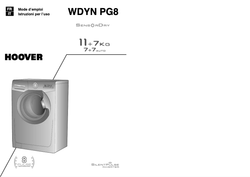 Page 1 de la notice Manuel utilisateur Hoover WDYN 11746PG8-80