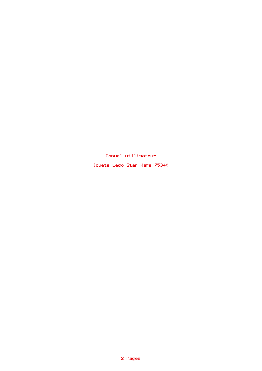 Page 1 de la notice Manuel utilisateur Lego Star Wars 75340