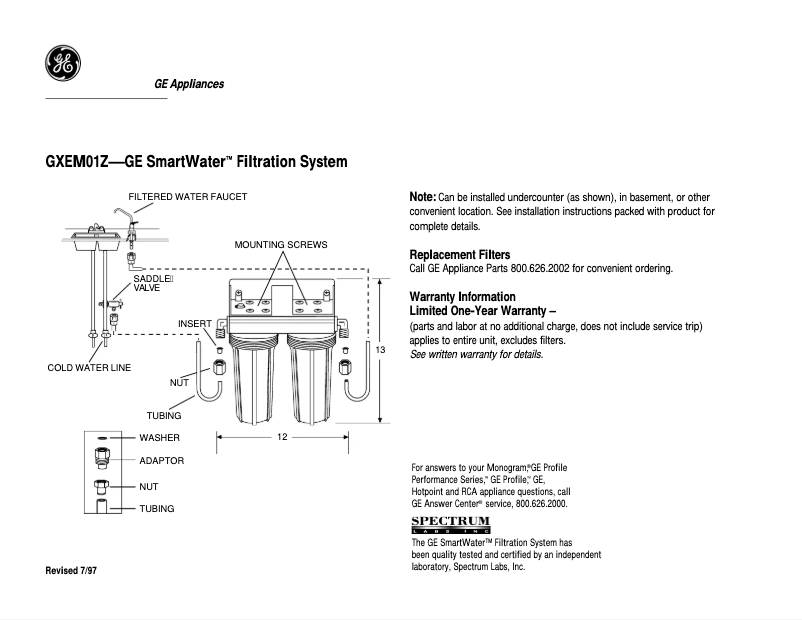 Image de la première page du manuel de l'appareil GXEM01Z