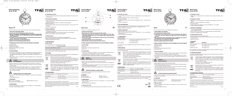 Page 1 de la notice Manuel utilisateur TFA 60.1023
