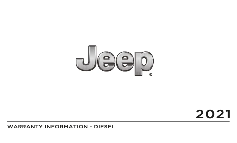 Page 1 de la notice Informations de garantie Jeep Gladiator (2021)