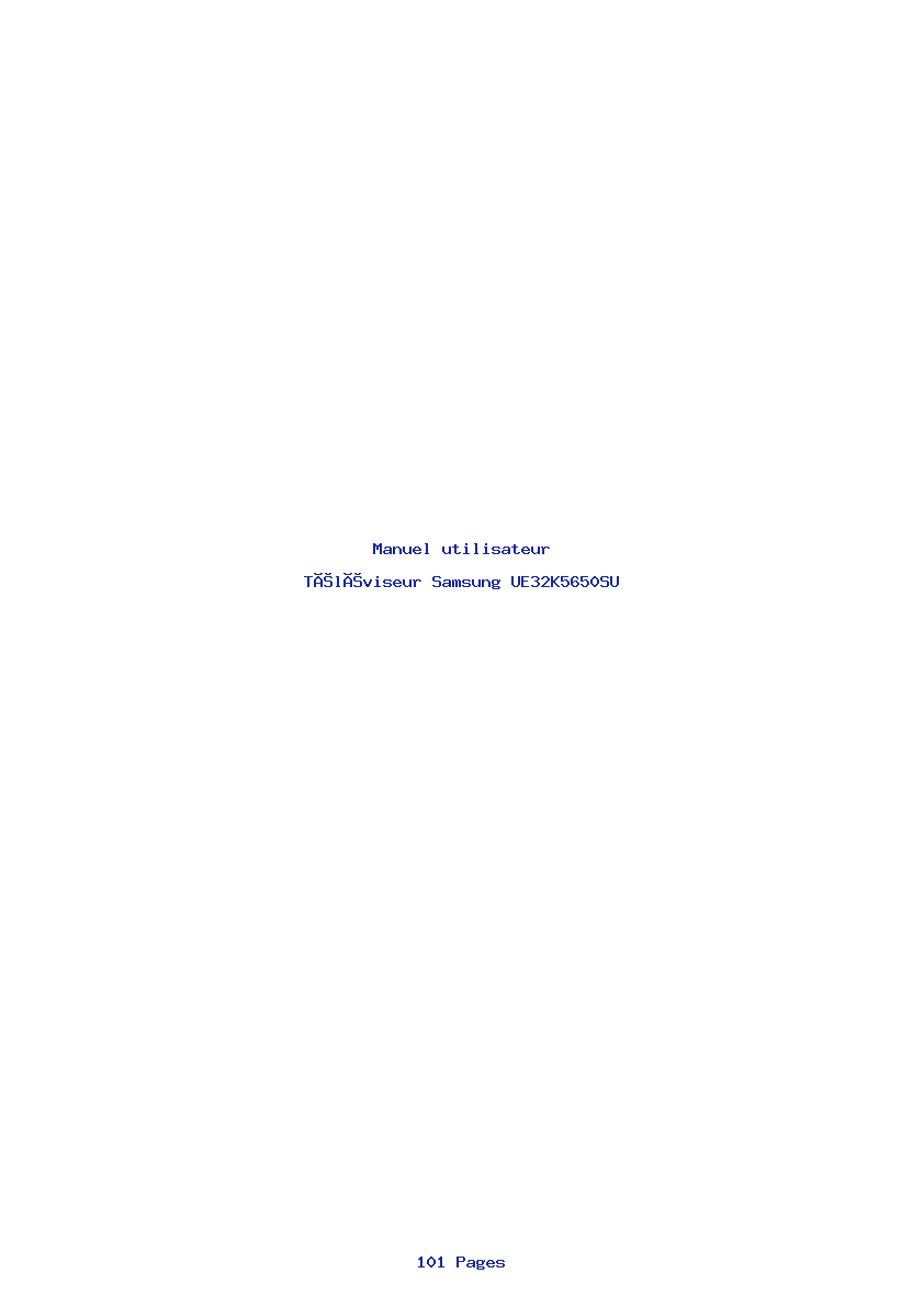 Page 1 de la notice Manuel utilisateur Samsung UE32K5650SU
