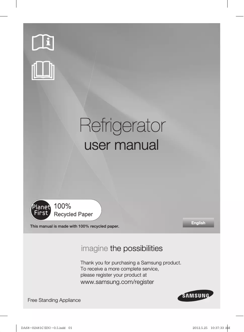 Page 1 de la notice Manuel utilisateur Samsung RFG26MESL