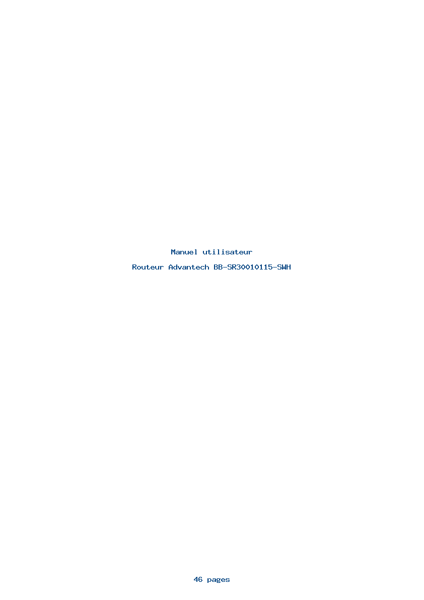 Page 1 de la notice Manuel utilisateur Advantech BB-SR30010115-SWH