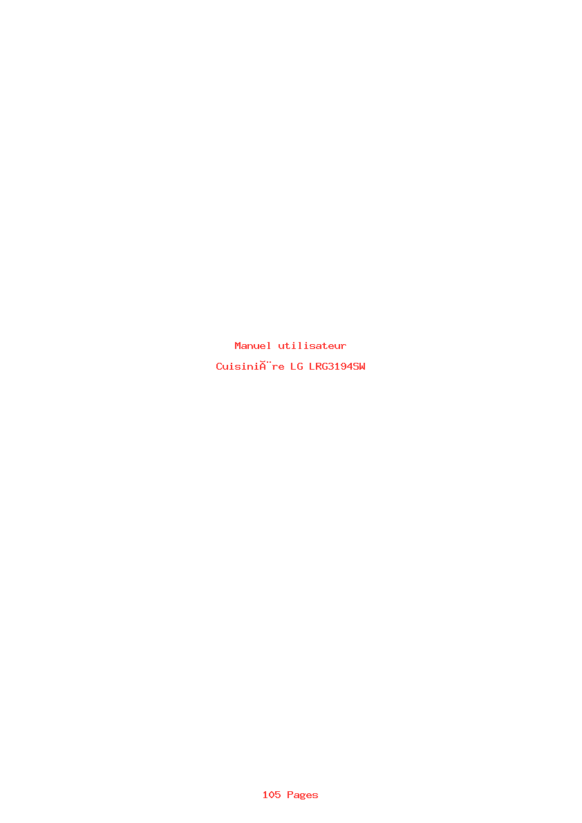 Page 1 de la notice Manuel utilisateur LG LRG3194SW