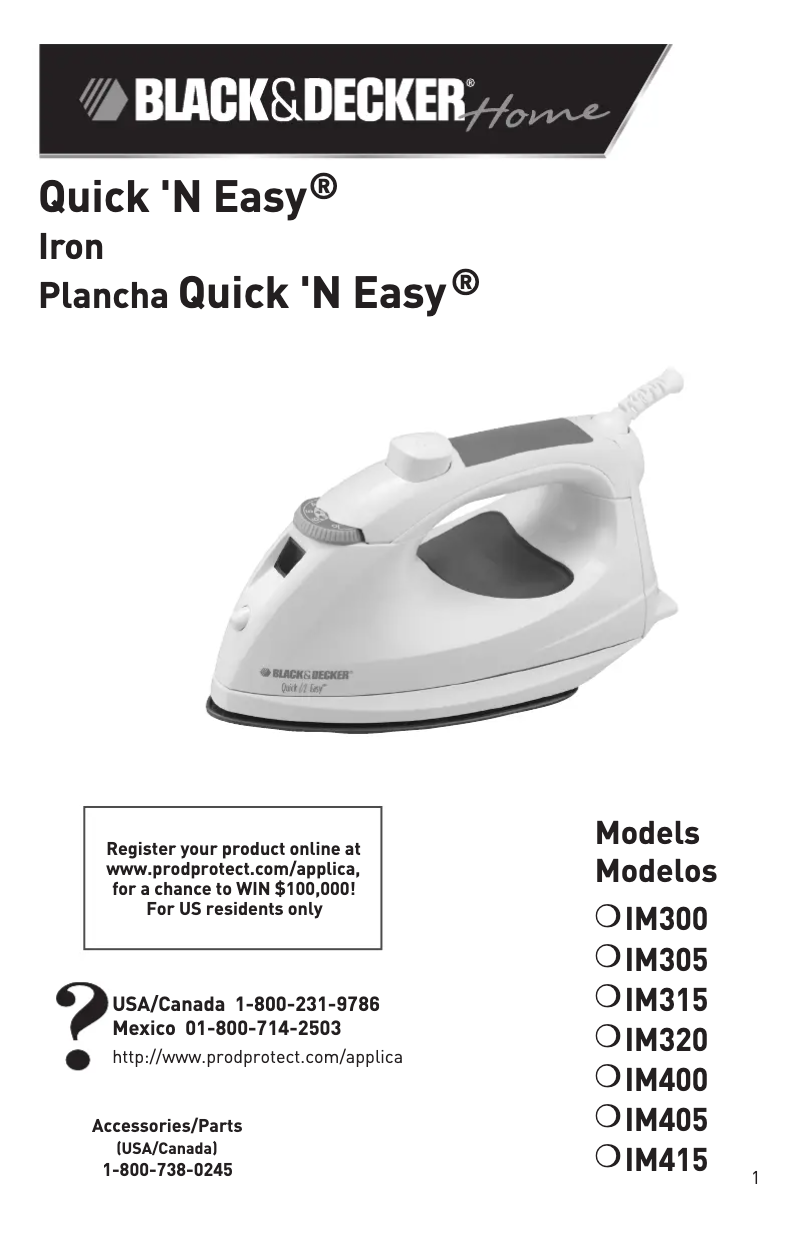 Page 1 of the manual User Manual Black & Decker IM320