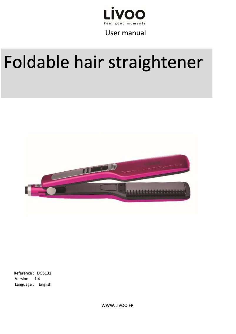 Page 1 de la notice Manuel utilisateur Livoo DOS131