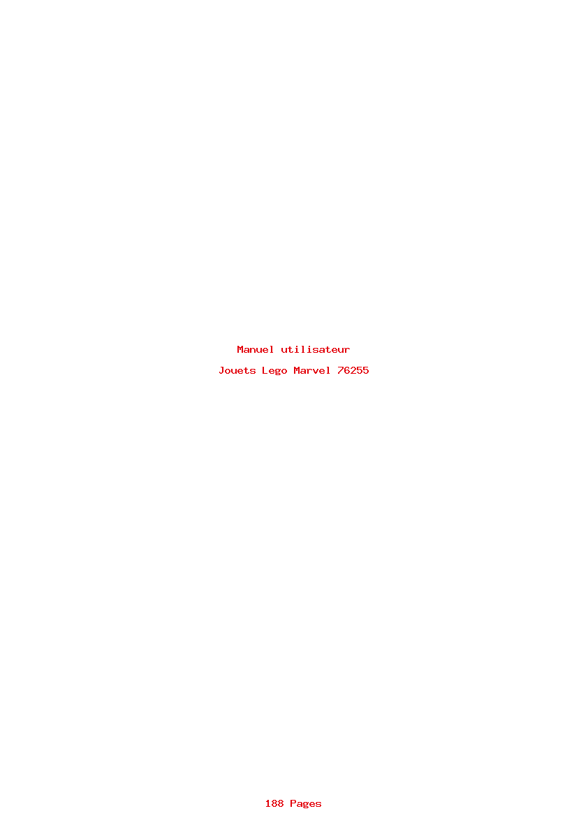 Page 1 de la notice Manuel utilisateur Lego Marvel 76255