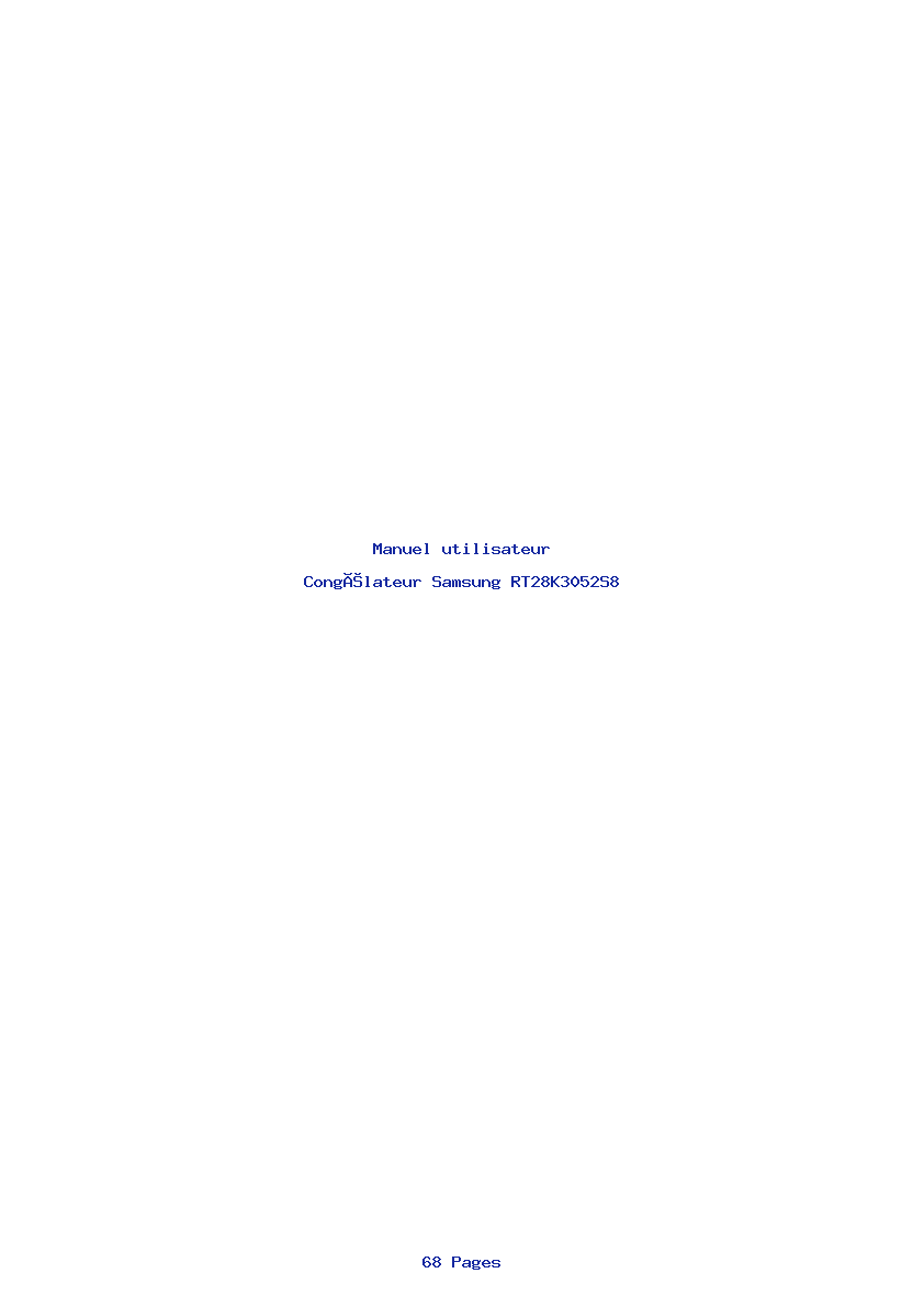 Page 1 de la notice Manuel utilisateur Samsung RT28K3052S8