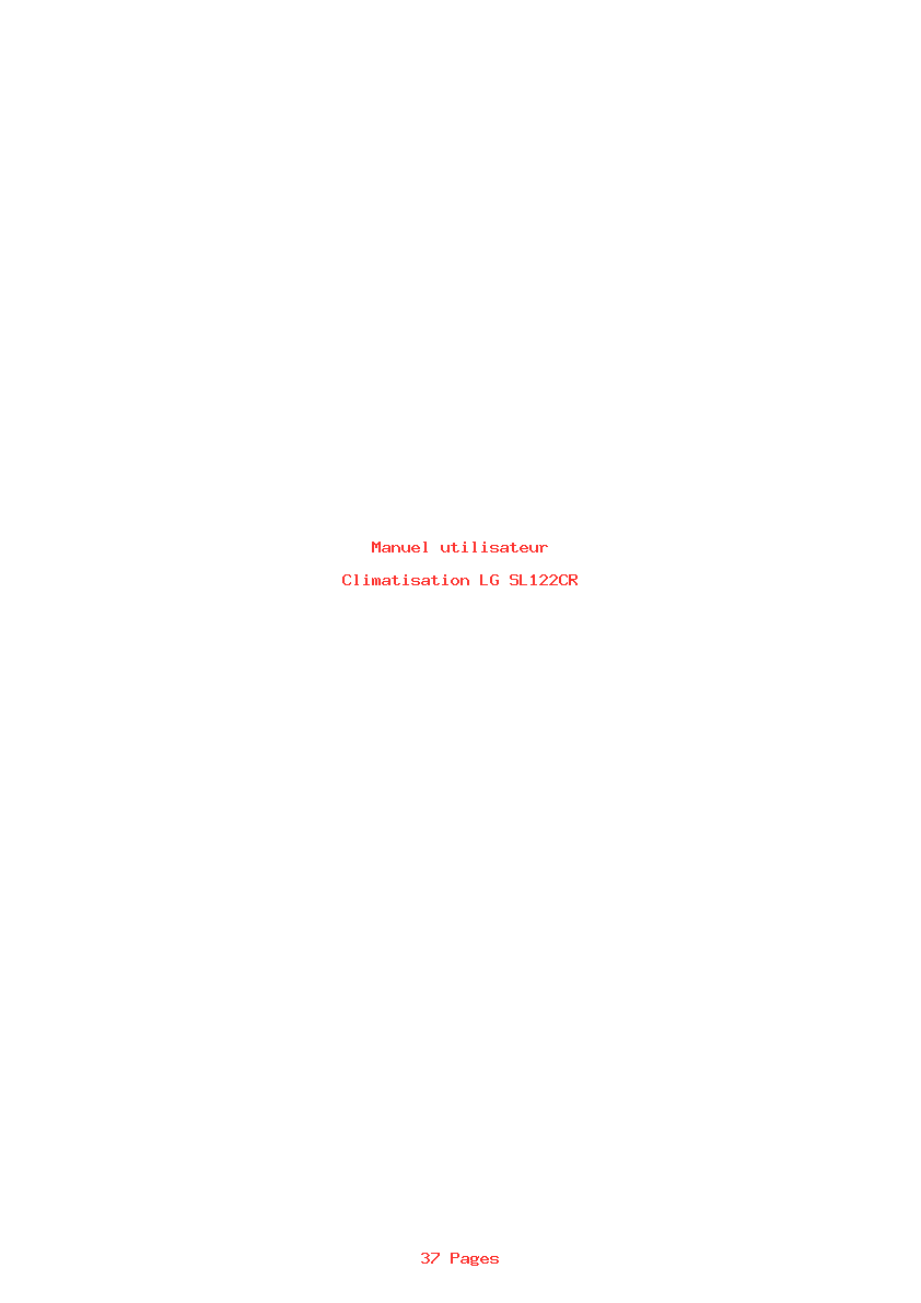 Page 1 de la notice Manuel utilisateur LG SL122CR