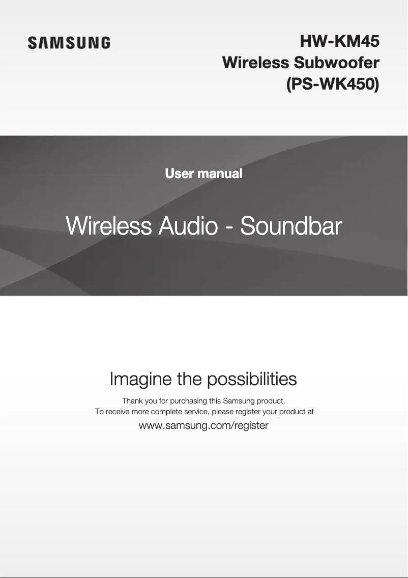 Page 1 de la notice Manuel utilisateur Samsung HW-KM45