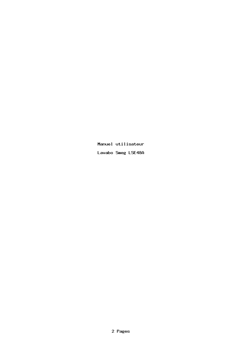 Page 1 de la notice Manuel utilisateur Smeg LSE48A