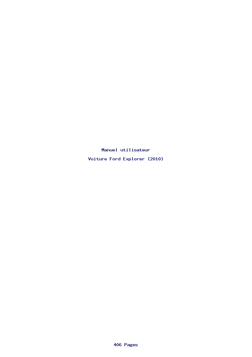 Page 1 de la notice Manuel utilisateur Ford Explorer (2010)