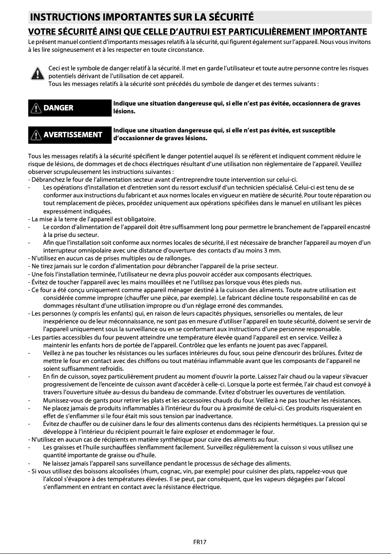 Page 1 de la notice Manuel utilisateur Whirlpool AKZ 478 WH