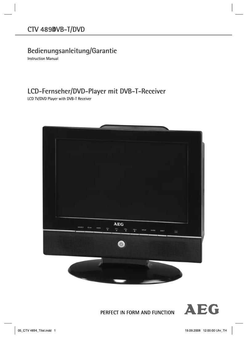 Página 1 del manual Manual de usuario AEG CTV 4894