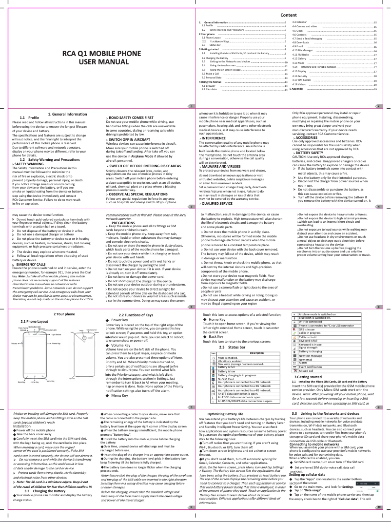 Página 1 del manual Manual de usuario RCA Q1