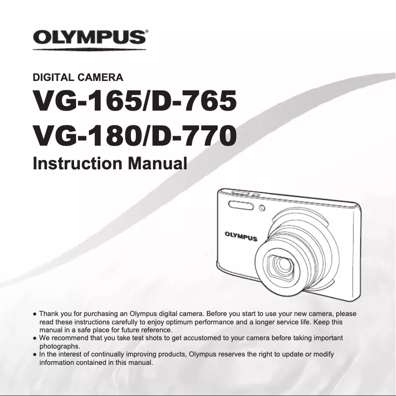 Página 1 del manual Manual de usuario Olympus VG-165