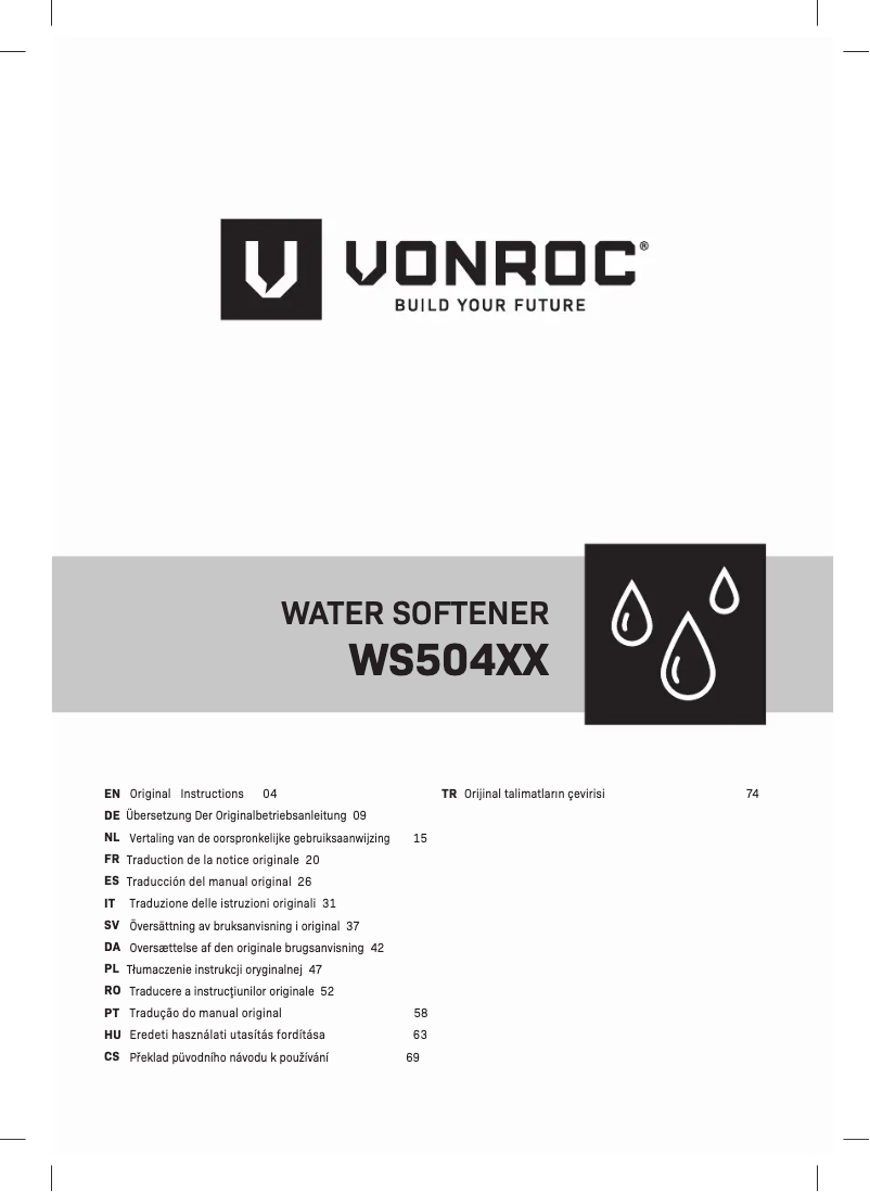 Page 1 de la notice Manuel utilisateur Vonroc TB504XX