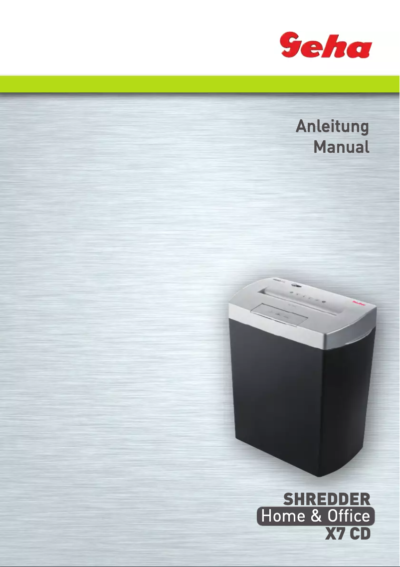 Page 1 de la notice Manuel utilisateur Geha Home & Office X7 CD