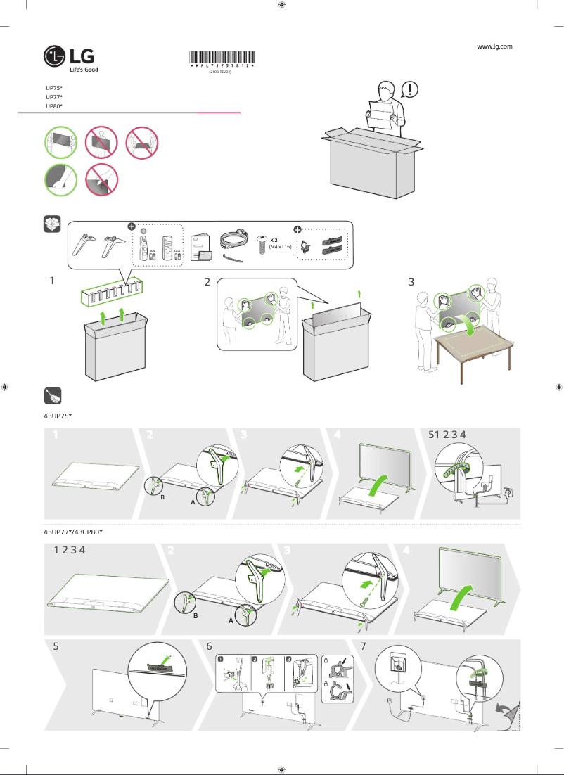 Page 1 de la notice Manuel utilisateur LG 43UP8000PTB
