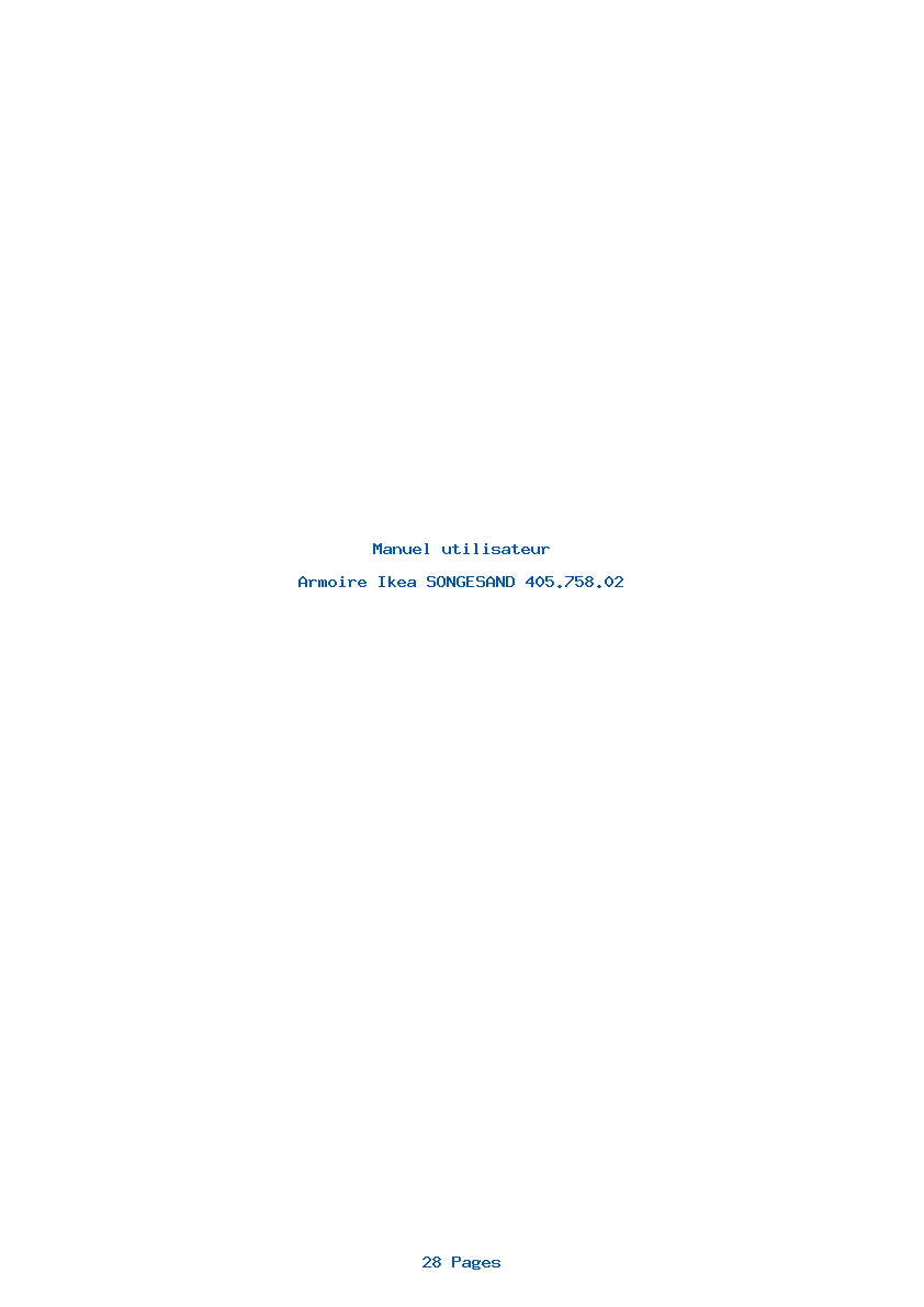 Page 1 de la notice Manuel utilisateur Ikea SONGESAND 405.758.02
