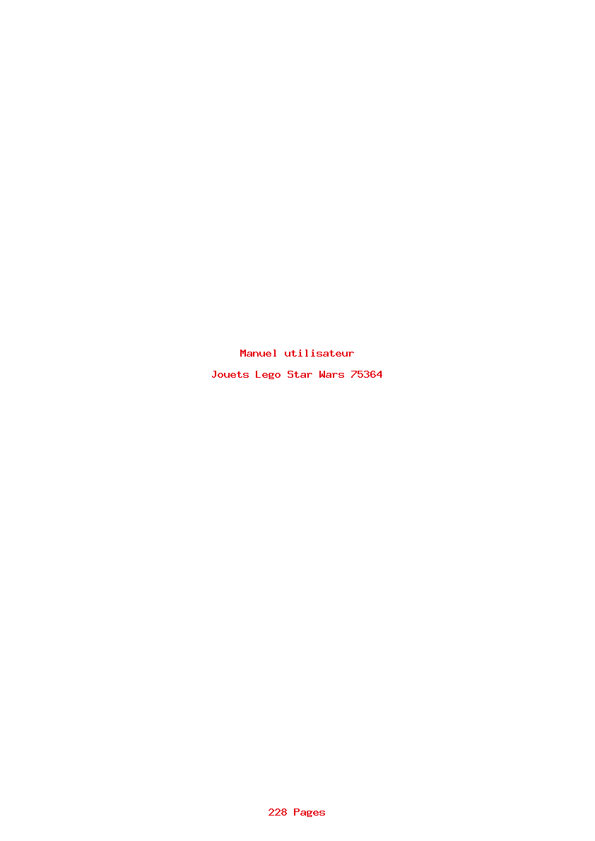 Page 1 de la notice Manuel utilisateur Lego Star Wars 75364