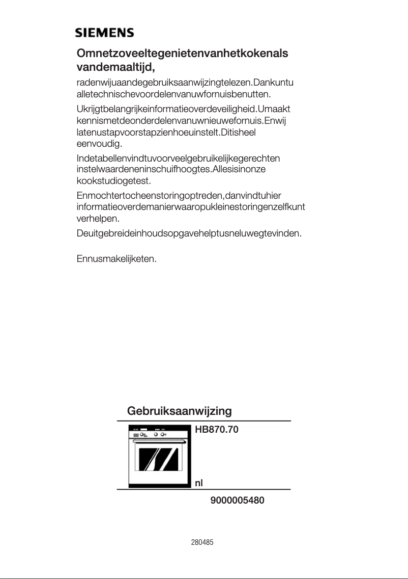 Page 1 de la notice Manuel utilisateur Siemens HB870570